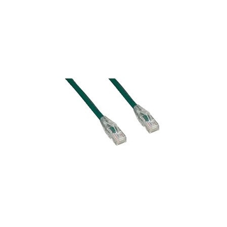 Cable Wholesale Cat6 Green Copper Ethernet Patch Cable, Clear Finger Boot, POE Compliant, 6 inch 10X8-95100.5